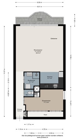Floorplan - Hogeweg 22F13, 2042 GH Zandvoort
