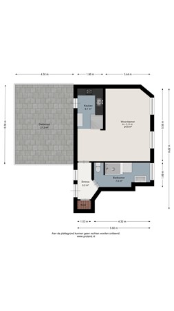 Floorplan - Kerkstraat 10C, 2042 JE Zandvoort