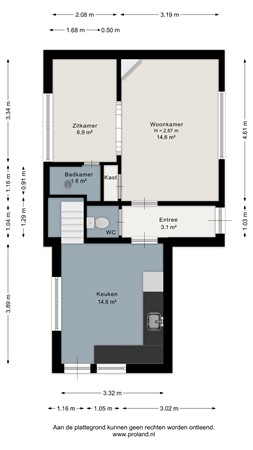 Floorplan - Duinstraat 6, 2042 HC Zandvoort