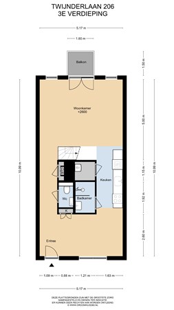 Floorplan - Twijnderlaan 206, 1431 DD Aalsmeer