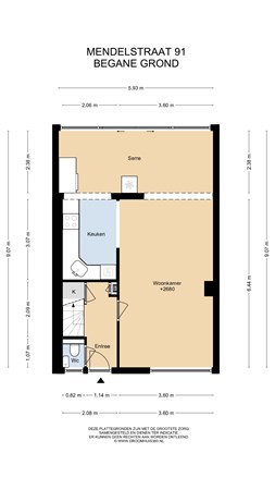 Floorplan - Mendelstraat 91, 1431 KP Aalsmeer