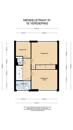 Floorplan - Mendelstraat 91, 1431 KP Aalsmeer