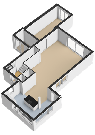 Beeldentuinlaan 71, 3452 SJ Vleuten - Begane grond - 3D.png