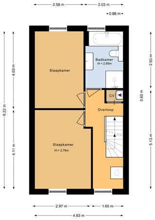 Padangstraat 15, 3531 TA Utrecht - Eerste verdieping - 2D.jpg