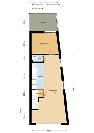 Hogelanden W.Z. 82BS, 3552 AC Utrecht - Eerste verdieping - 2D.jpg