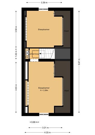 Snekerveste 24, 3432 RC Nieuwegein - Tweede verdieping - 2D.jpg