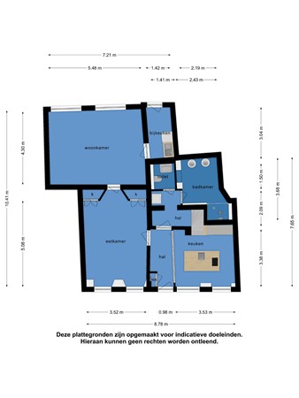 Floorplan - Bleekstraat 1, 8754 CK Makkum