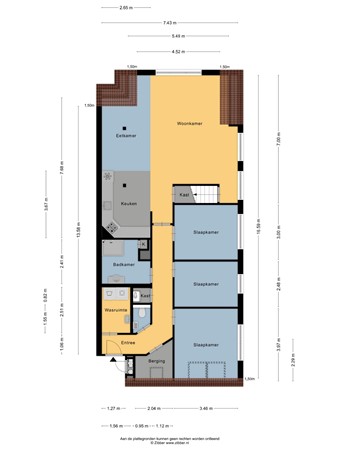 Floorplan - Schoolbuurt 14, 8754 CV Makkum