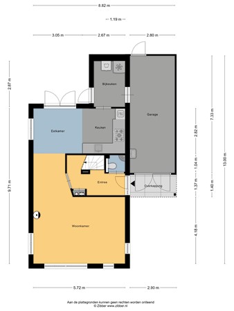 Floorplan - Brouwerssteeg 2, 8754 GB Makkum
