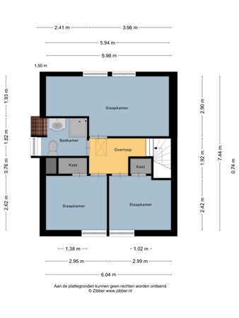 Floorplan - Bote à Bolswertstraat 2, 8701 CA Bolsward