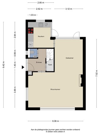 Floorplan - Carry van Bruggenstraat 12, 8023 CL Zwolle
