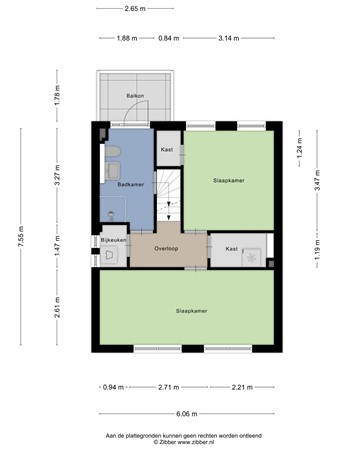 Floorplan - Carry van Bruggenstraat 12, 8023 CL Zwolle