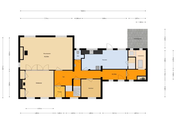 Floorplan - Dorpstraat 34, 6582 AN Heumen