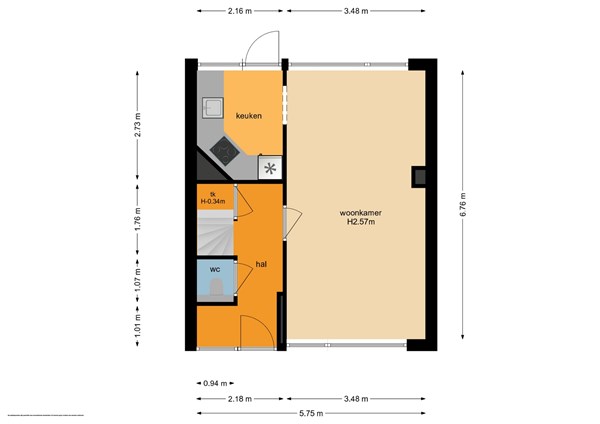 Floorplan - Rozenstraat 28, 6581 XR Malden