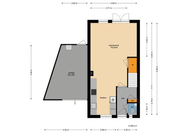 Floorplan - Dorpstraat 20, 6582 AN Heumen