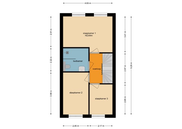 Floorplan - Dorpstraat 20, 6582 AN Heumen