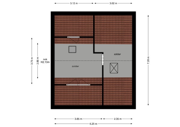 Floorplan - Prinses Irenestraat 23, 6611 BG Overasselt