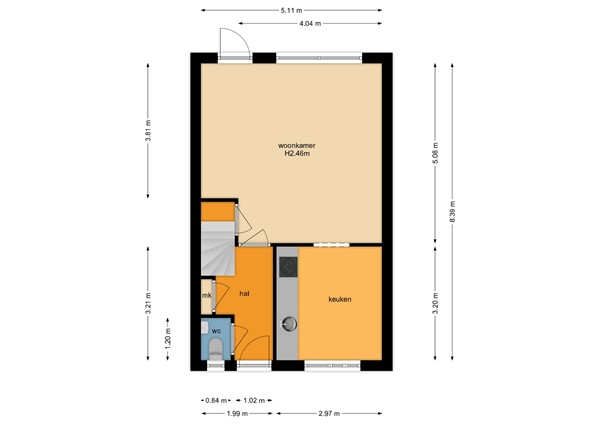 Floorplan - Kievitstraat 24, 6611 CG Overasselt