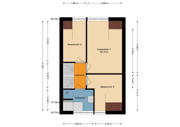 Floorplan - Kievitstraat 24, 6611 CG Overasselt