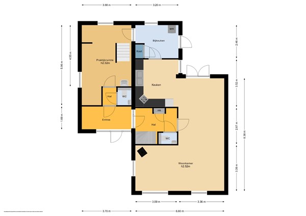 Floorplan - Kruisbergsestraat 57, 6611 AH Overasselt