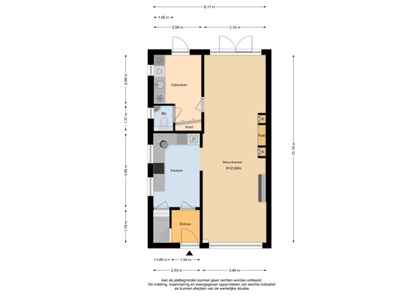 Floorplan - Koningin Wilhelminastraat 37, 6611 BL Overasselt