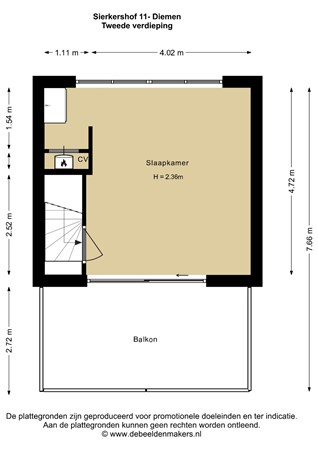 Sierkershof 11, 1112 GL Diemen - Tweede verdieping - 2D.jpg