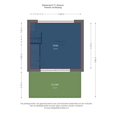 Sierkershof 11, 1112 GL Diemen - Tweede verdieping - markings.jpg