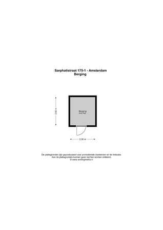 Sarphatistraat 175-1, 1018 GE Amsterdam - Sarphatistraat 175-1 - Amsterdam - Berging - 2D.jpg