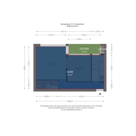 Asingaborg 113, 1082 SG Amsterdam - Begane grond - markings.jpg