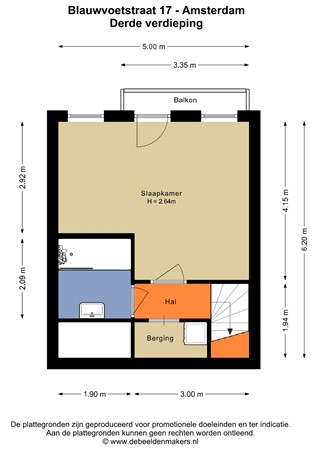 Blauwvoetstraat 17, 1061 BM Amsterdam - Derde verdieping - 2D.jpg
