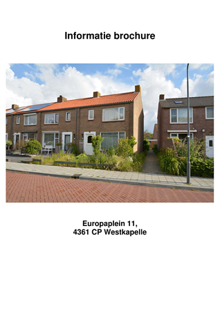 Brochure preview - Informatie brochure Europaplein 11 Westkapelle.pdf
