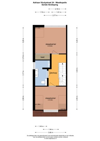 Floorplan - Adriaan Virulystraat 34, 4361 GA Westkapelle