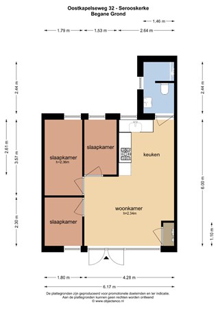 Floorplan - Oostkapelseweg 32A16, 4353 EJ Serooskerke