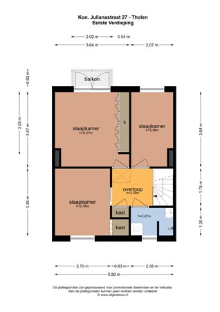 Floorplan - Koningin Julianastraat 27, 4691 GL Tholen