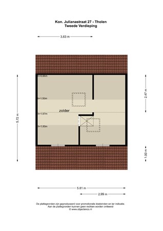 Floorplan - Koningin Julianastraat 27, 4691 GL Tholen