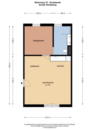 Floorplan - Molenweg 1E, 4374 BE Zoutelande