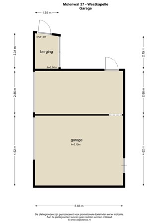 Floorplan - Molenwal 37, 4361 CC Westkapelle