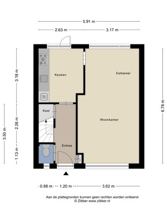Floorplan - Nagelenburgsingel 107, 4388 KJ Oost-Souburg