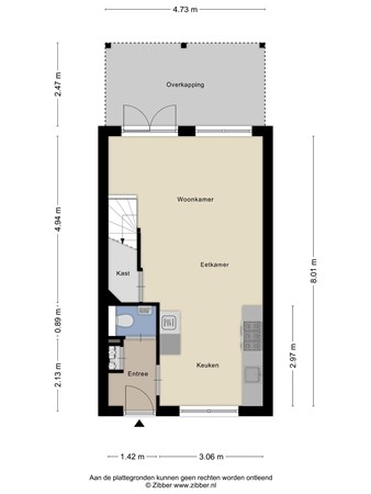 Floorplan - Krullevaar 23, 4421 TC Kapelle