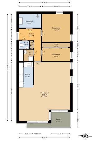 Archipelweg 107f, 8921 TG Leeuwarden - Appartement - 2D.jpg