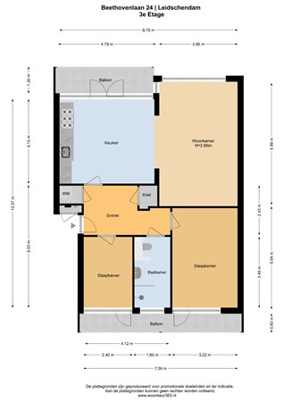 Floorplan - Beethovenlaan 24, 2264 VG Leidschendam