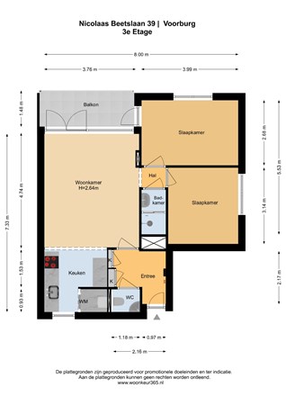 Floorplan - Nicolaas Beetslaan 39, 2273 RA Voorburg