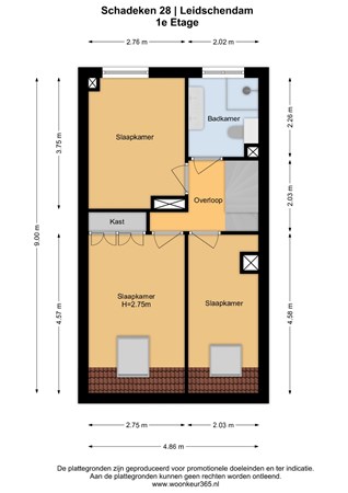 Floorplan - Schadeken 28, 2264 KB Leidschendam