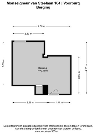 Floorplan - Monseigneur van Steelaan 164, 2273 EV Voorburg