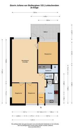 Floorplan - Gravin Juliana van Stolberglaan 123, 2263 AB Leidschendam
