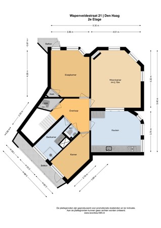 Floorplan - Wapenveldestraat 21, 2573 BE The Hague
