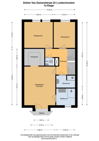 Floorplan - Dokter van Zeelandstraat 22, 2265 BT Leidschendam
