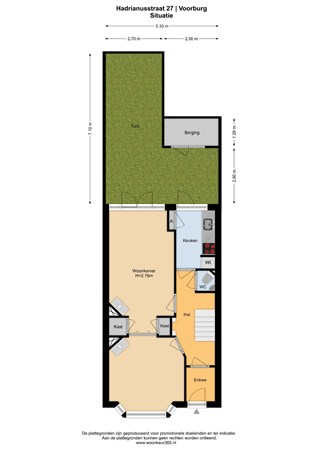 Floorplan - Hadrianusstraat 27, 2275 VD Voorburg