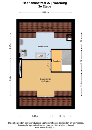 Floorplan - Hadrianusstraat 27, 2275 VD Voorburg