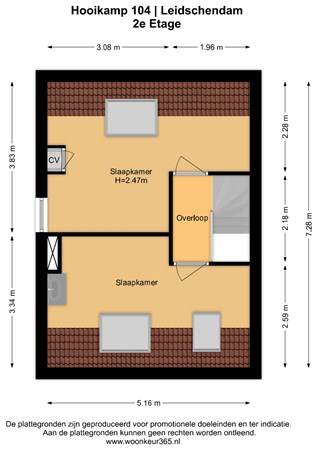 Floorplan - Hooikamp 104, 2264 JV Leidschendam